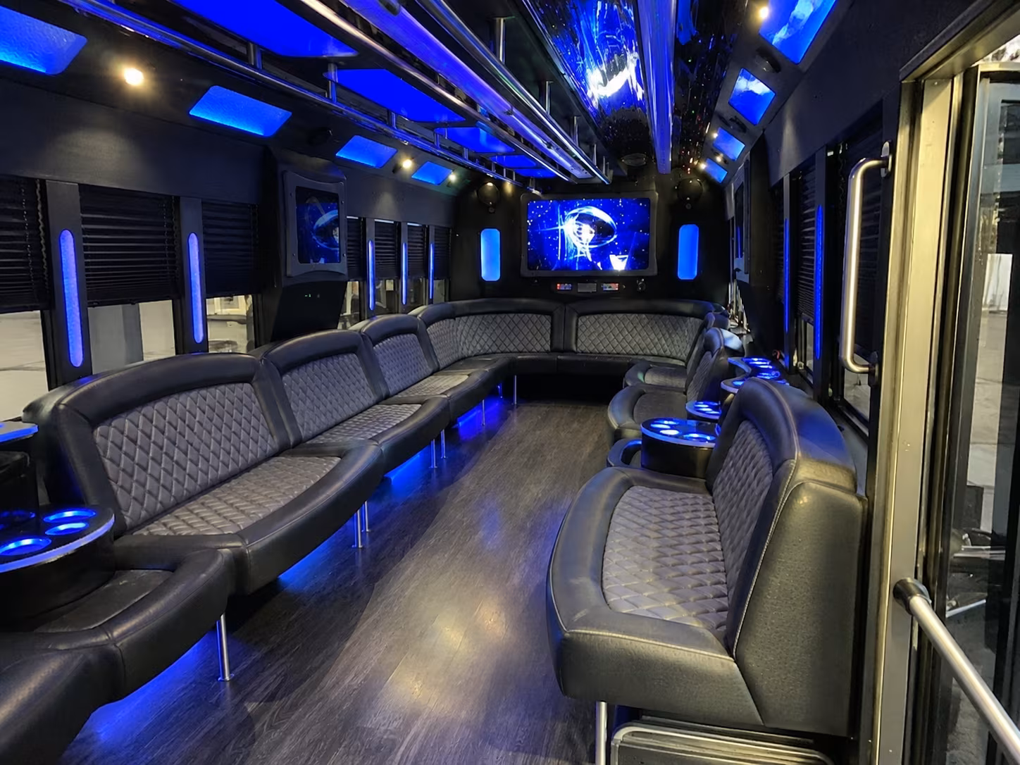 newark 28 passenger party bus interior