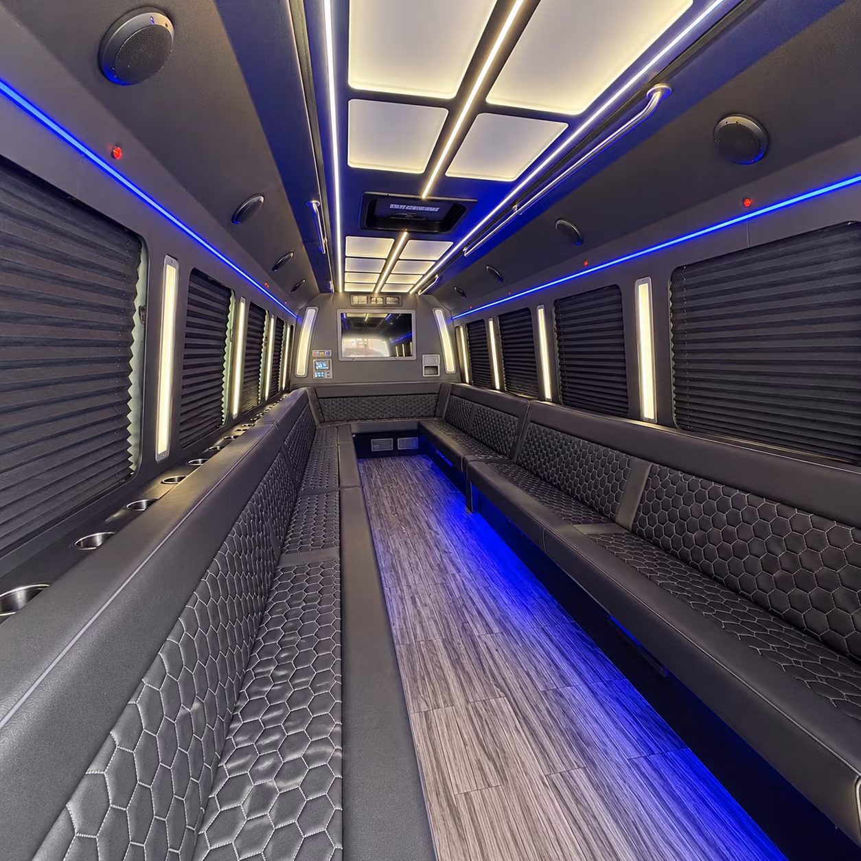 newark 30 passenger party bus interior