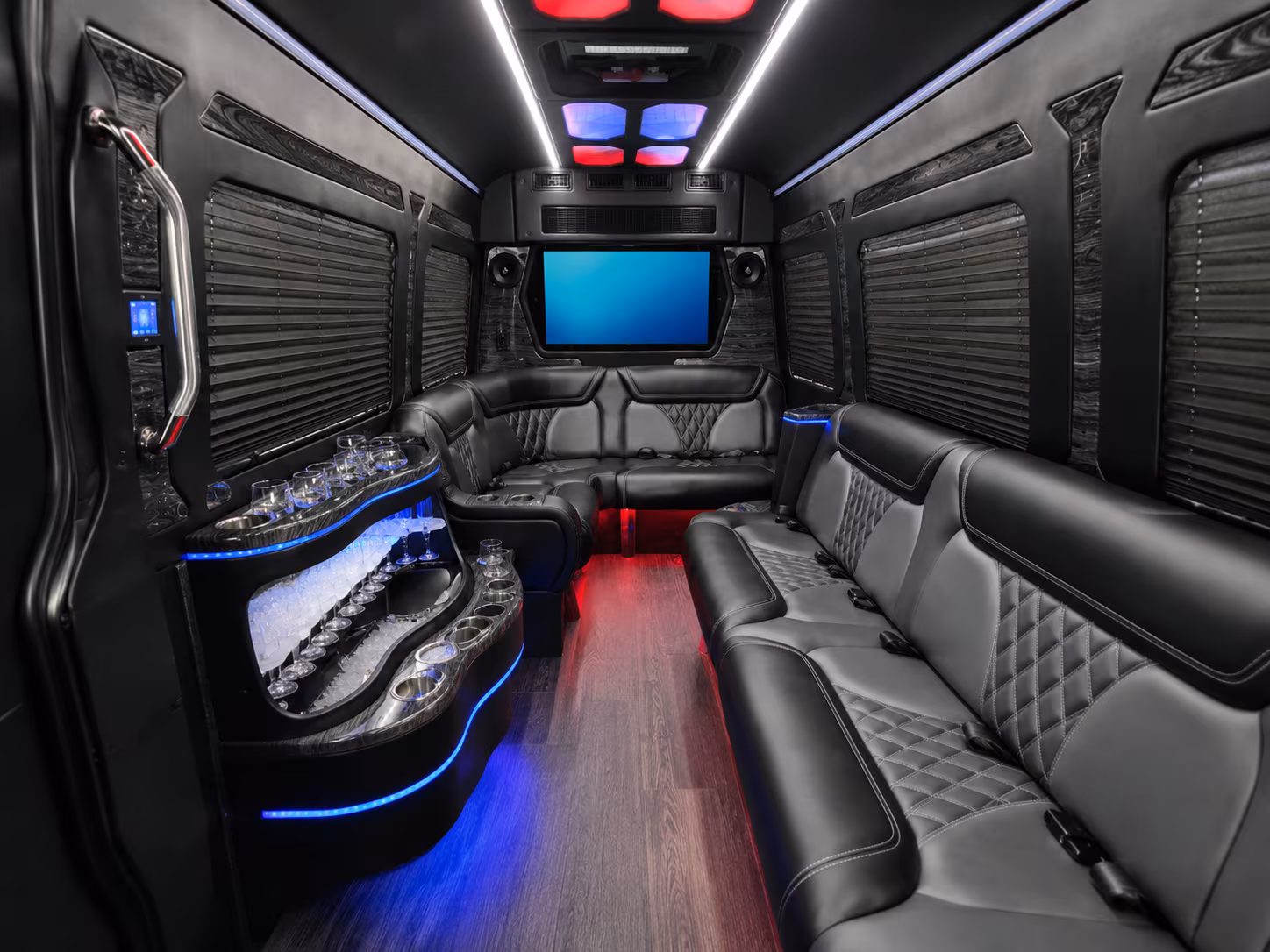 newark 40 passenger party bus interior
