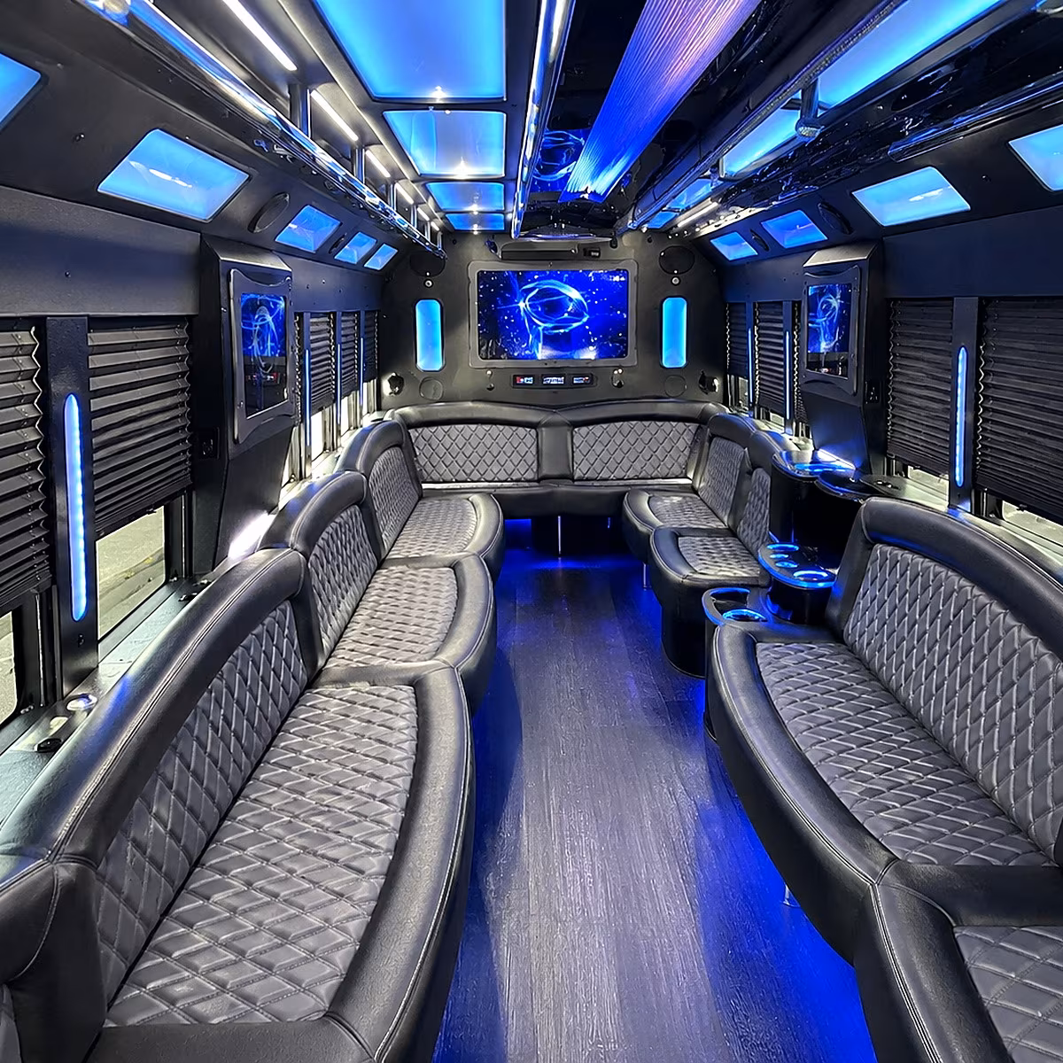 newark 50 passenger party bus interior