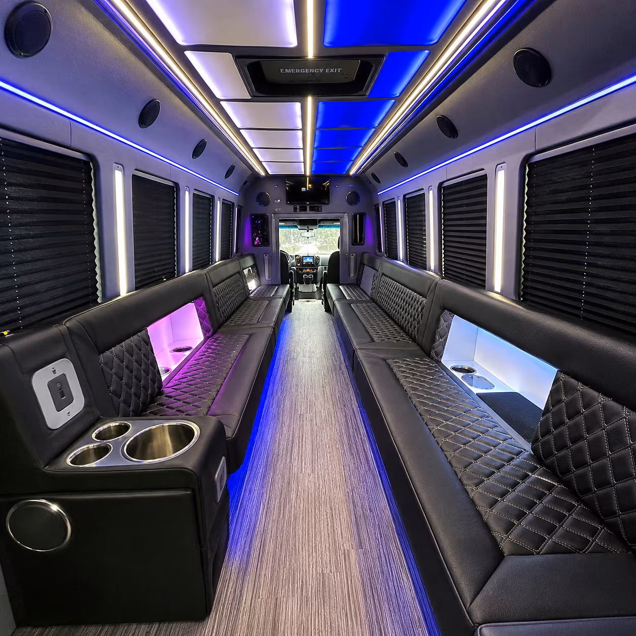 newark party bus rental interior