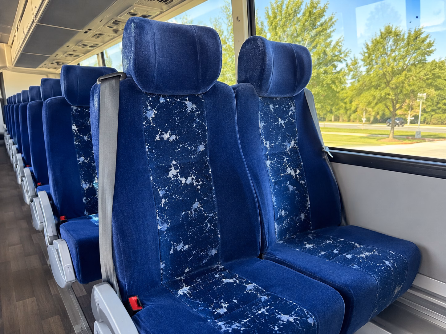 newark religious group transportation onboard seating
